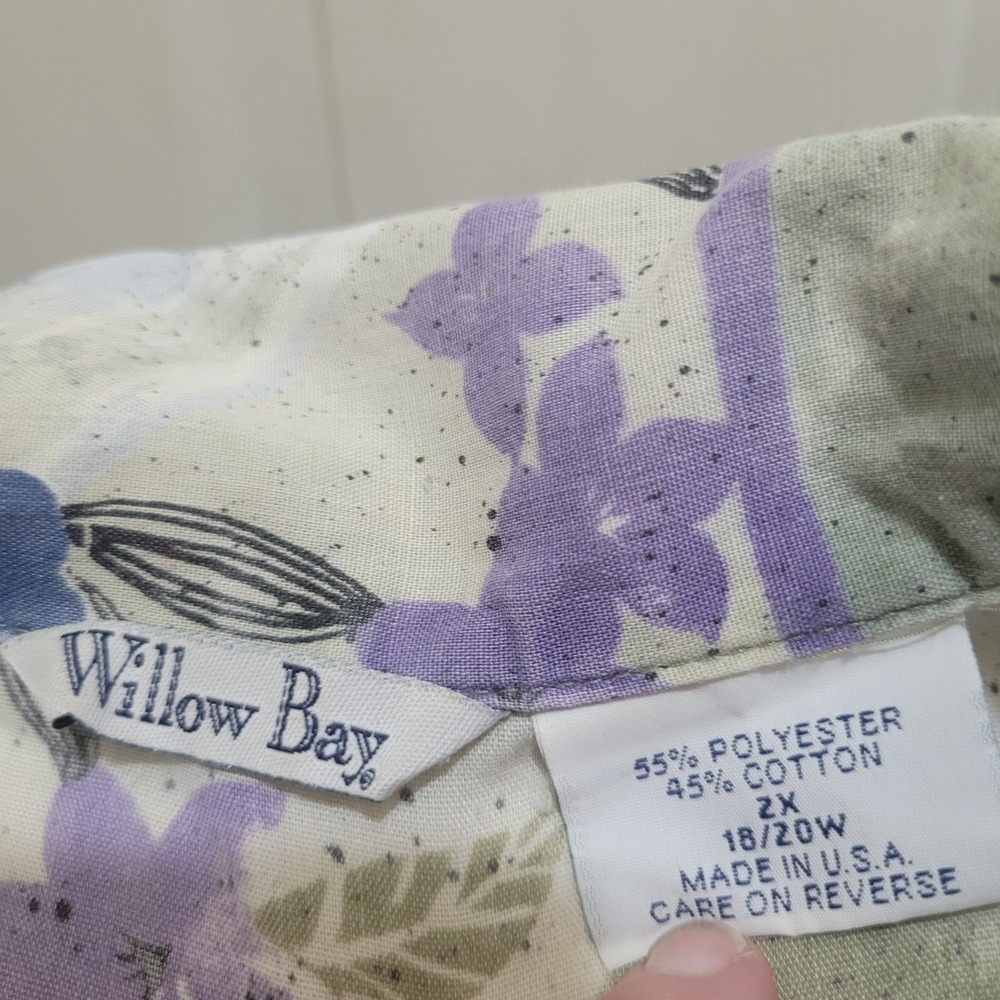 Vintage Willow Bay 90s Button Shirt Cottagecore Floral Flower Earth Tones Nature - Picture 5 of 7